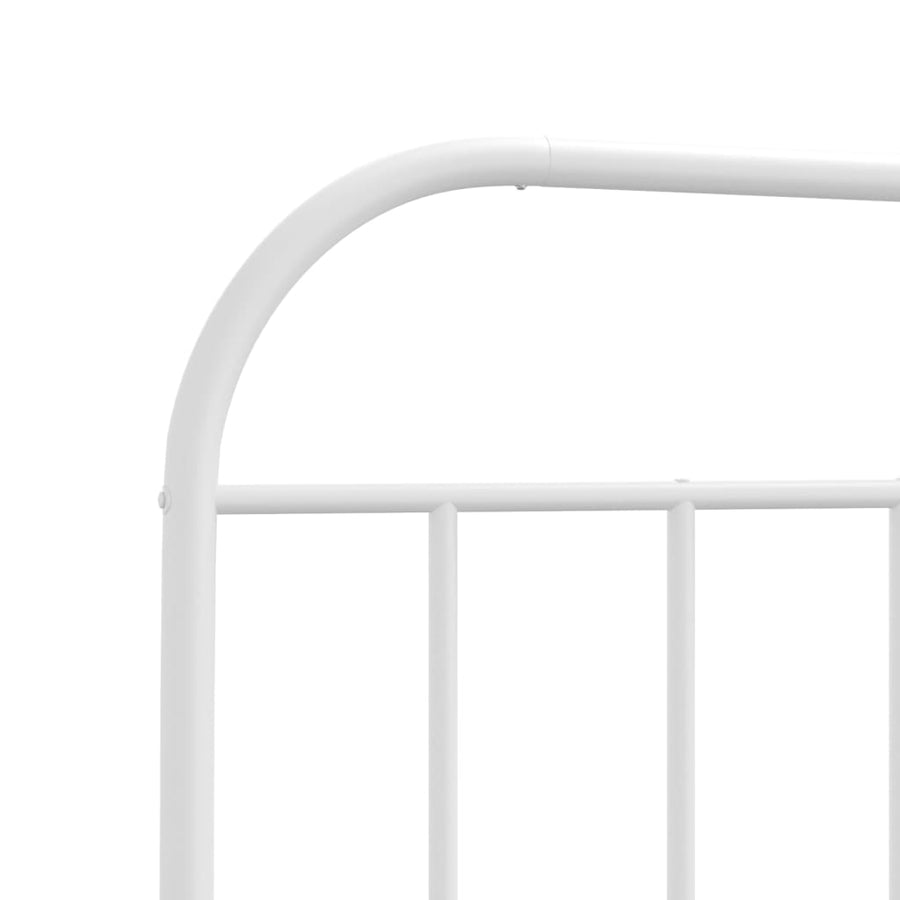 Bedframe Metaal 100 x 200 cm Wit met hoofdbord