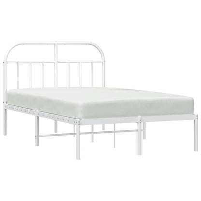 Bedframe Metaal 120 x 190 cm Wit met hoofdbord
