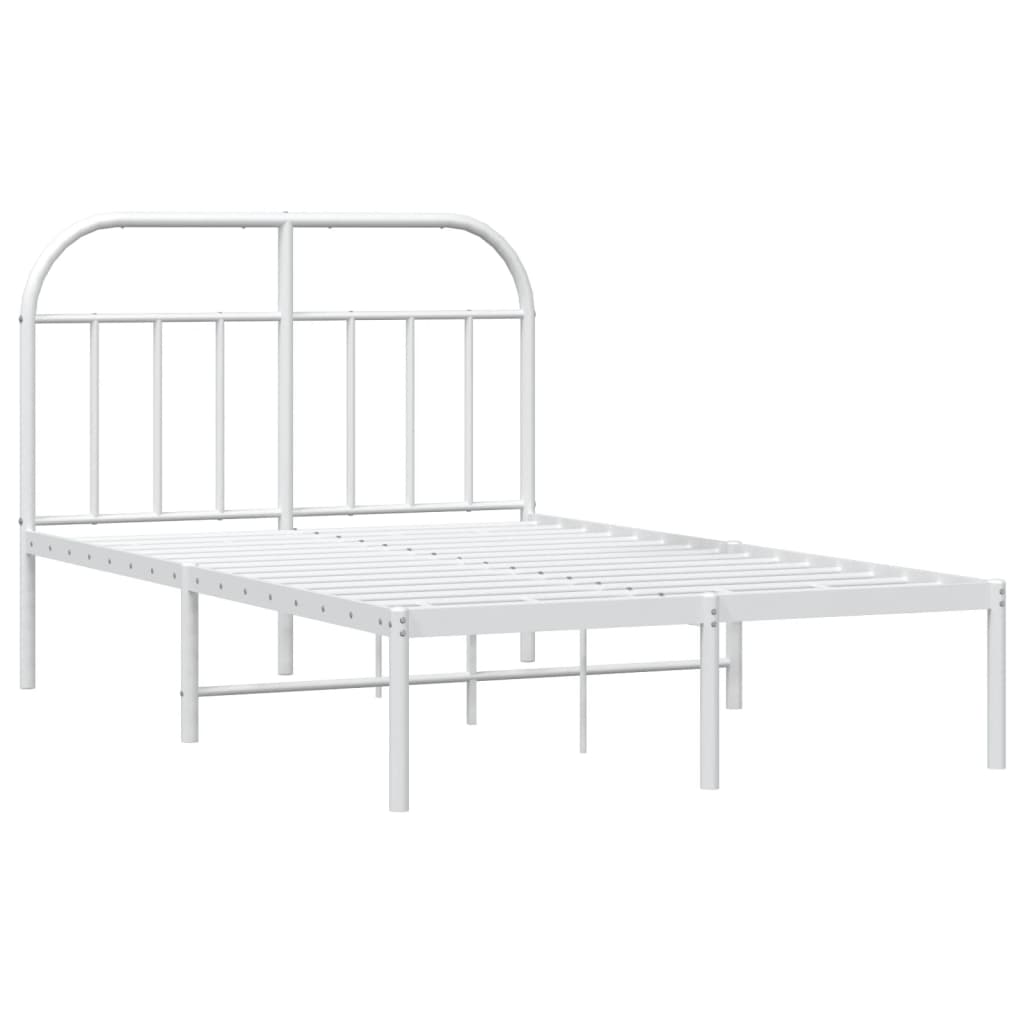 Bedframe Metaal 120 x 190 cm Wit met hoofdbord