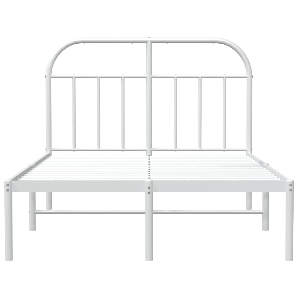 Bedframe Metaal 120 x 190 cm Wit met hoofdbord