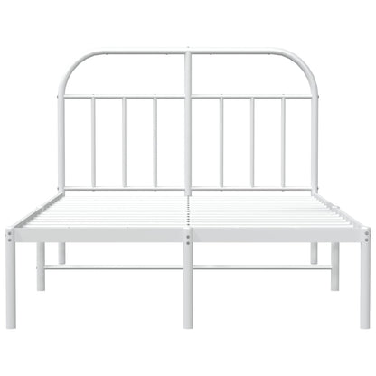 Bedframe Metaal 120 x 190 cm Wit met hoofdbord