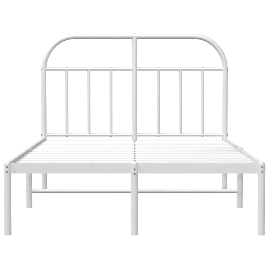 Bedframe Metaal 120 x 190 cm Wit met hoofdbord