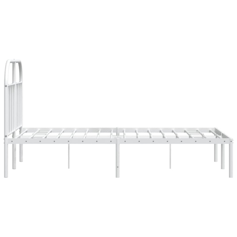 Bedframe Metaal 120 x 190 cm Wit met hoofdbord