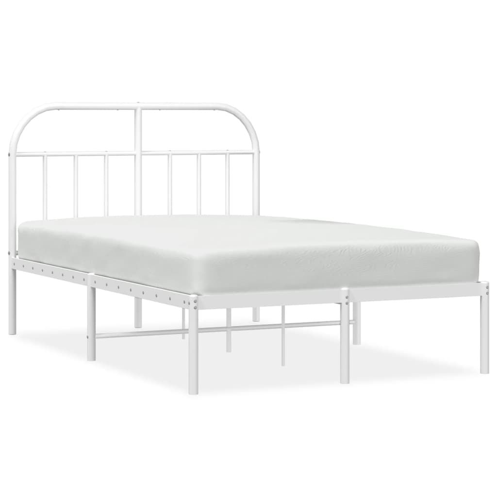 Bedframe Metaal 120 x 200 cm Wit met hoofdbord