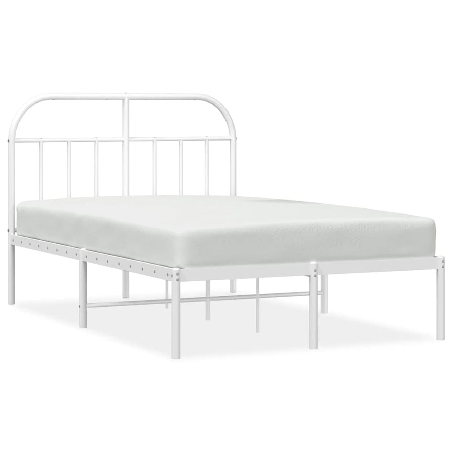 Bedframe Metaal 120 x 200 cm Wit met hoofdbord
