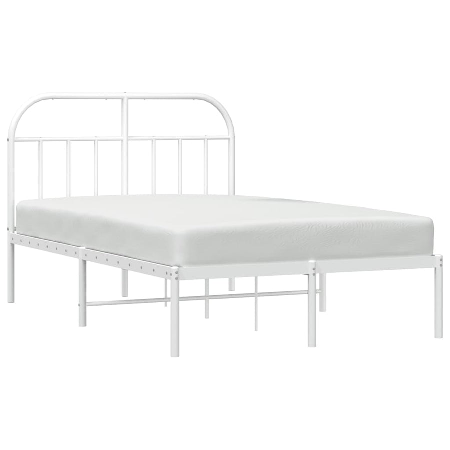Bedframe Metaal 120 x 200 cm Wit met hoofdbord