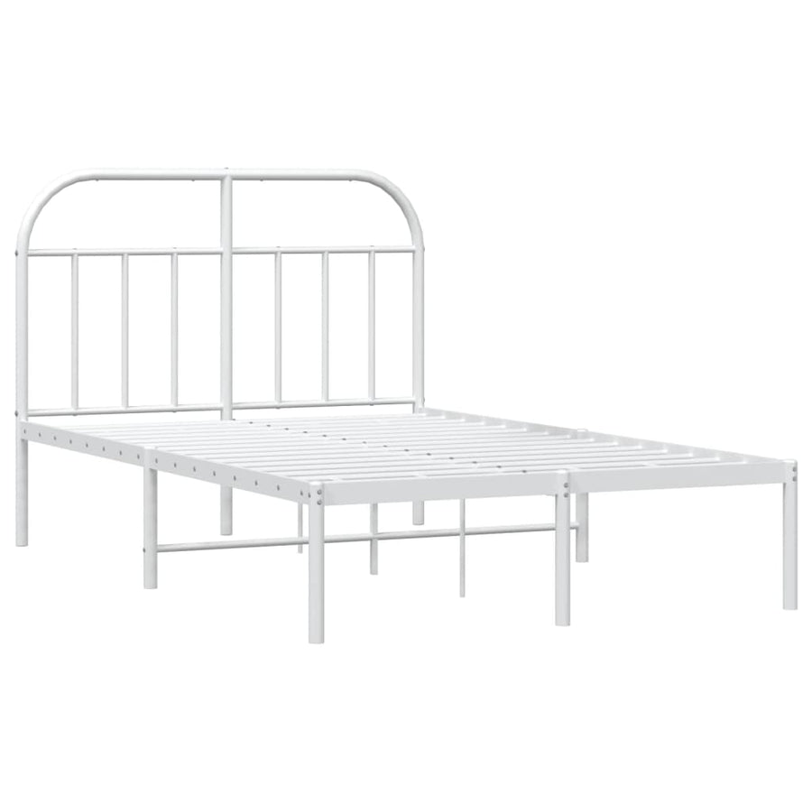 Bedframe Metaal 120 x 200 cm Wit met hoofdbord