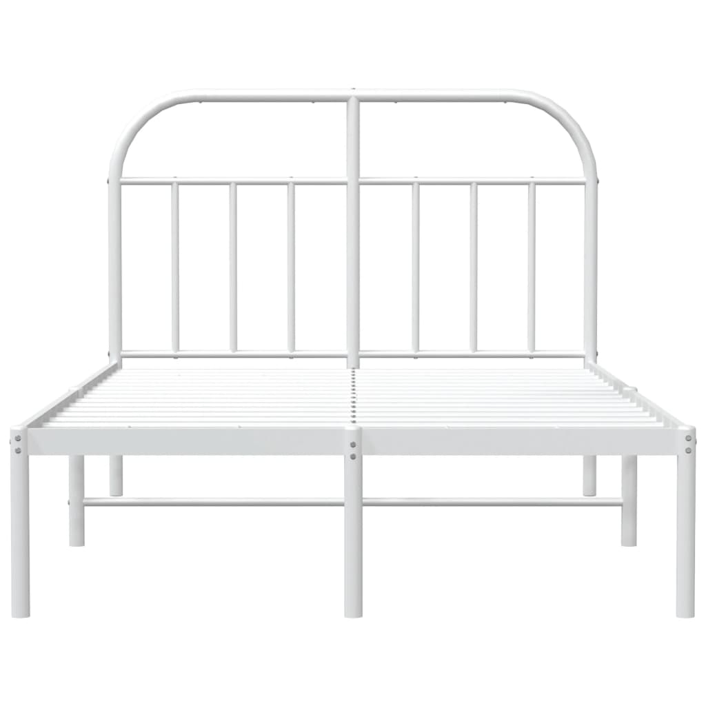 Bedframe Metaal 120 x 200 cm Wit met hoofdbord