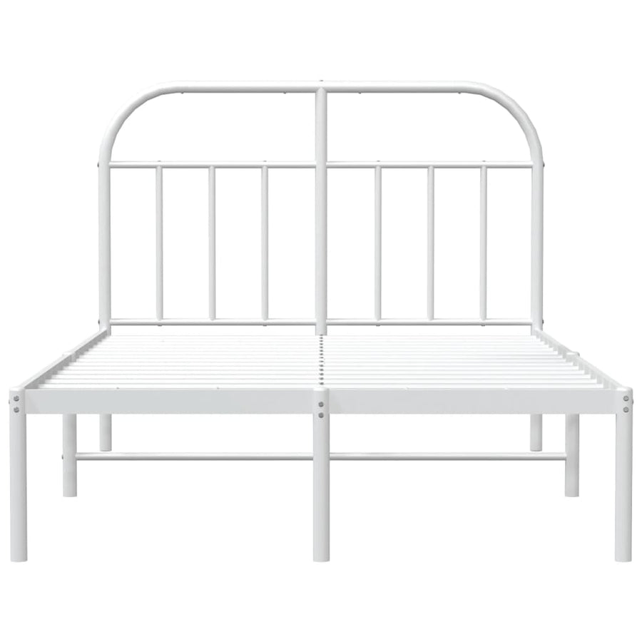 Bedframe Metaal 120 x 200 cm Wit met hoofdbord