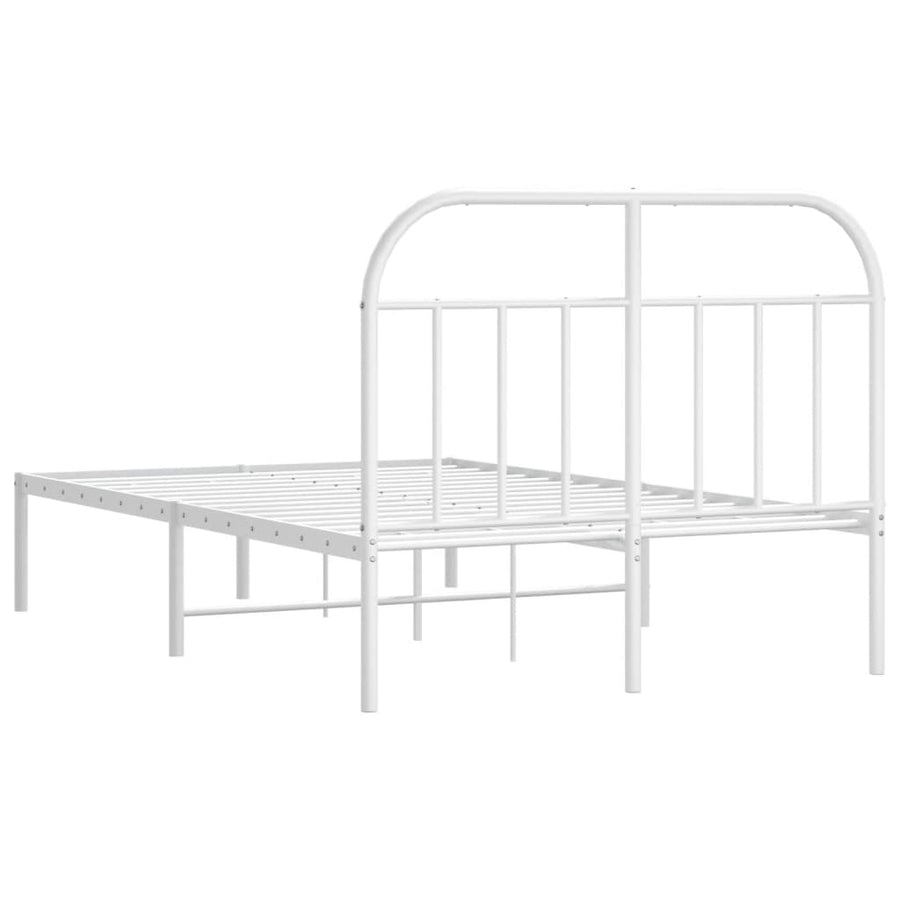 Bedframe Metaal 120 x 200 cm Wit met hoofdbord