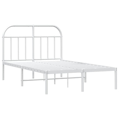 Bedframe Metaal 135 x 190 cm Wit met hoofdbord