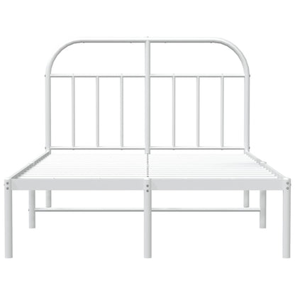 Bedframe Metaal 135 x 190 cm Wit met hoofdbord