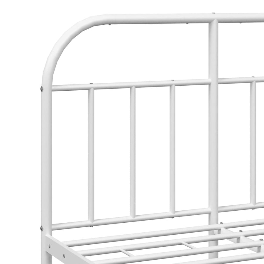 Bedframe Metaal 135 x 190 cm Wit met hoofdbord
