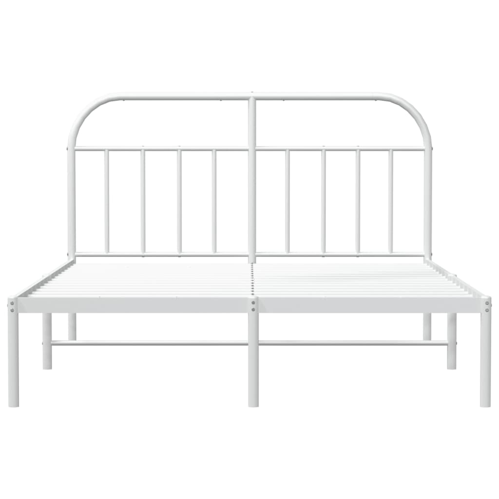 Bedframe Metaal 140 x 190 cm Wit met hoofdbord