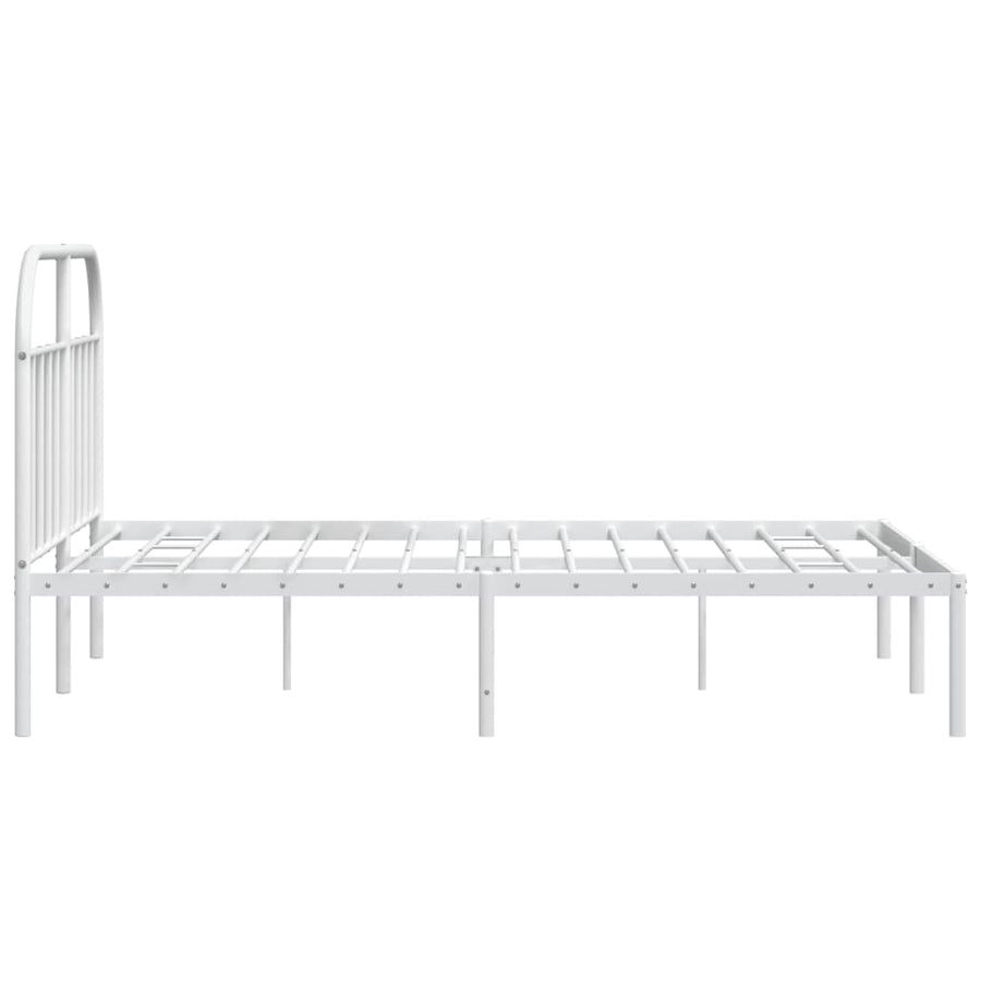 Bedframe Metaal 140 x 190 cm Wit met hoofdbord