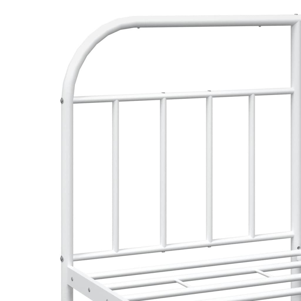Bedframe Metaal 140 x 190 cm Wit met hoofdbord