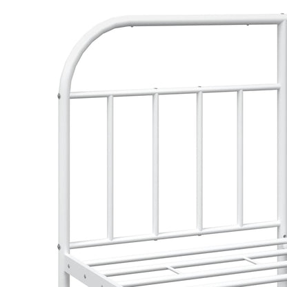Bedframe Metaal 140 x 190 cm Wit met hoofdbord