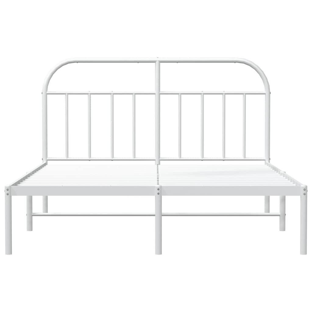 Bedframe Metaal 140 x 200 cm Wit met hoofdbord