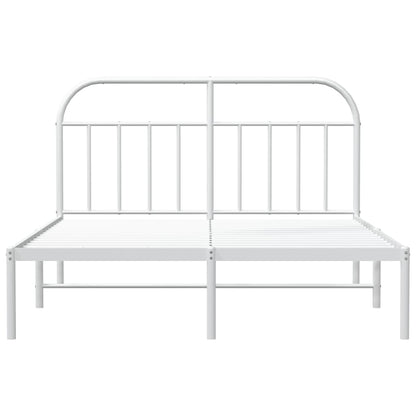 Bedframe Metaal 140 x 200 cm Wit met hoofdbord