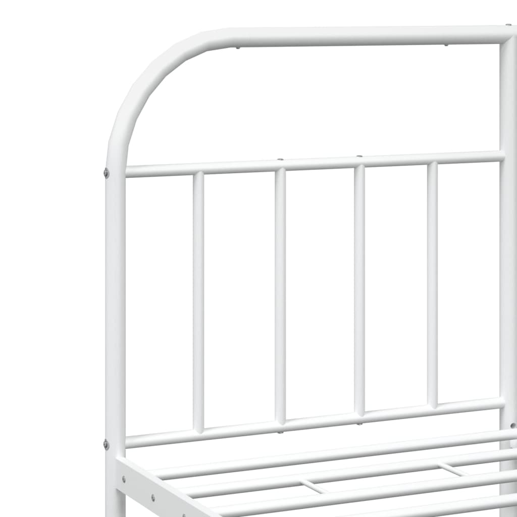 Bedframe Metaal 140 x 200 cm Wit met hoofdbord