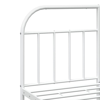 Bedframe Metaal 140 x 200 cm Wit met hoofdbord