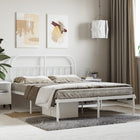 Bedframe metaal wit 140x200 cm hoofdbord
