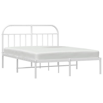 Bedframe Metaal 150 x 200 cm Wit met hoofdbord