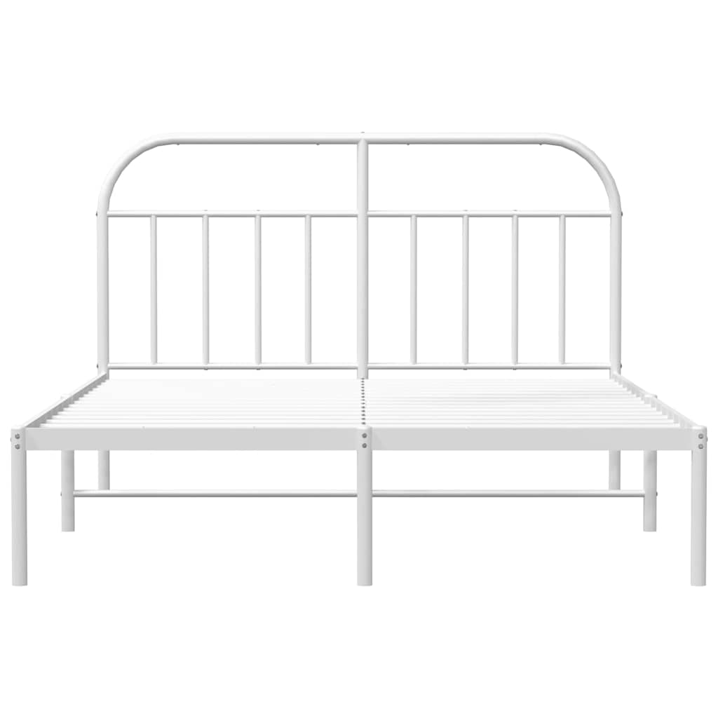 Bedframe Metaal 150 x 200 cm Wit met hoofdbord