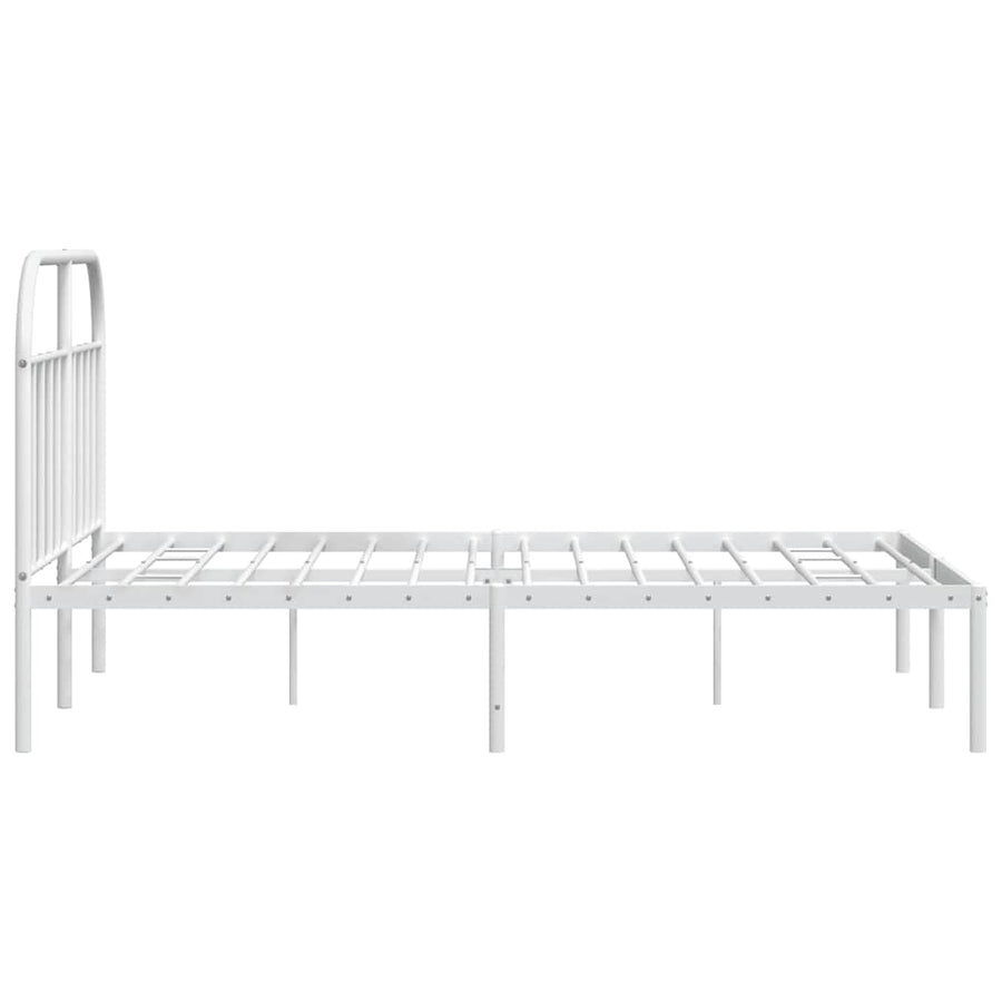 Bedframe Metaal 150 x 200 cm Wit met hoofdbord