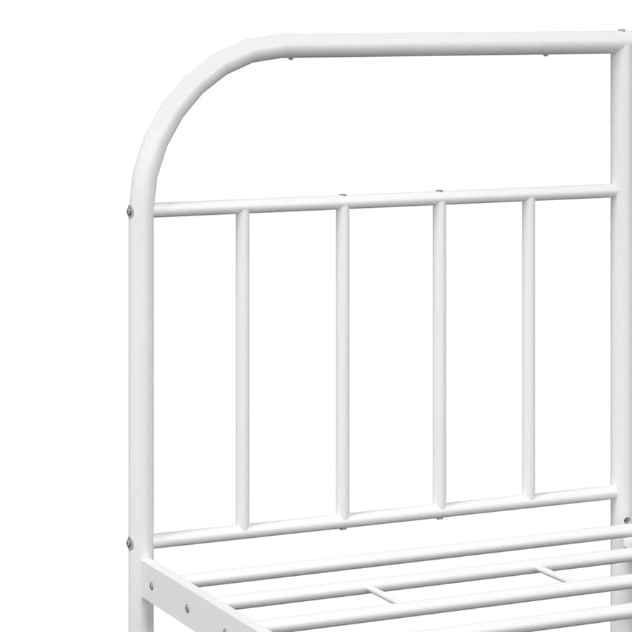 Bedframe Metaal 150 x 200 cm Wit met hoofdbord