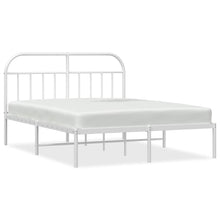 Bedframe Metaal 160 x 200 cm Wit met hoofdbord
