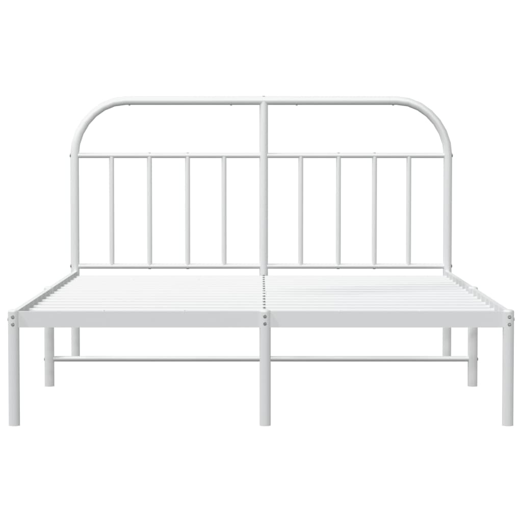 Bedframe Metaal 160 x 200 cm Wit met hoofdbord