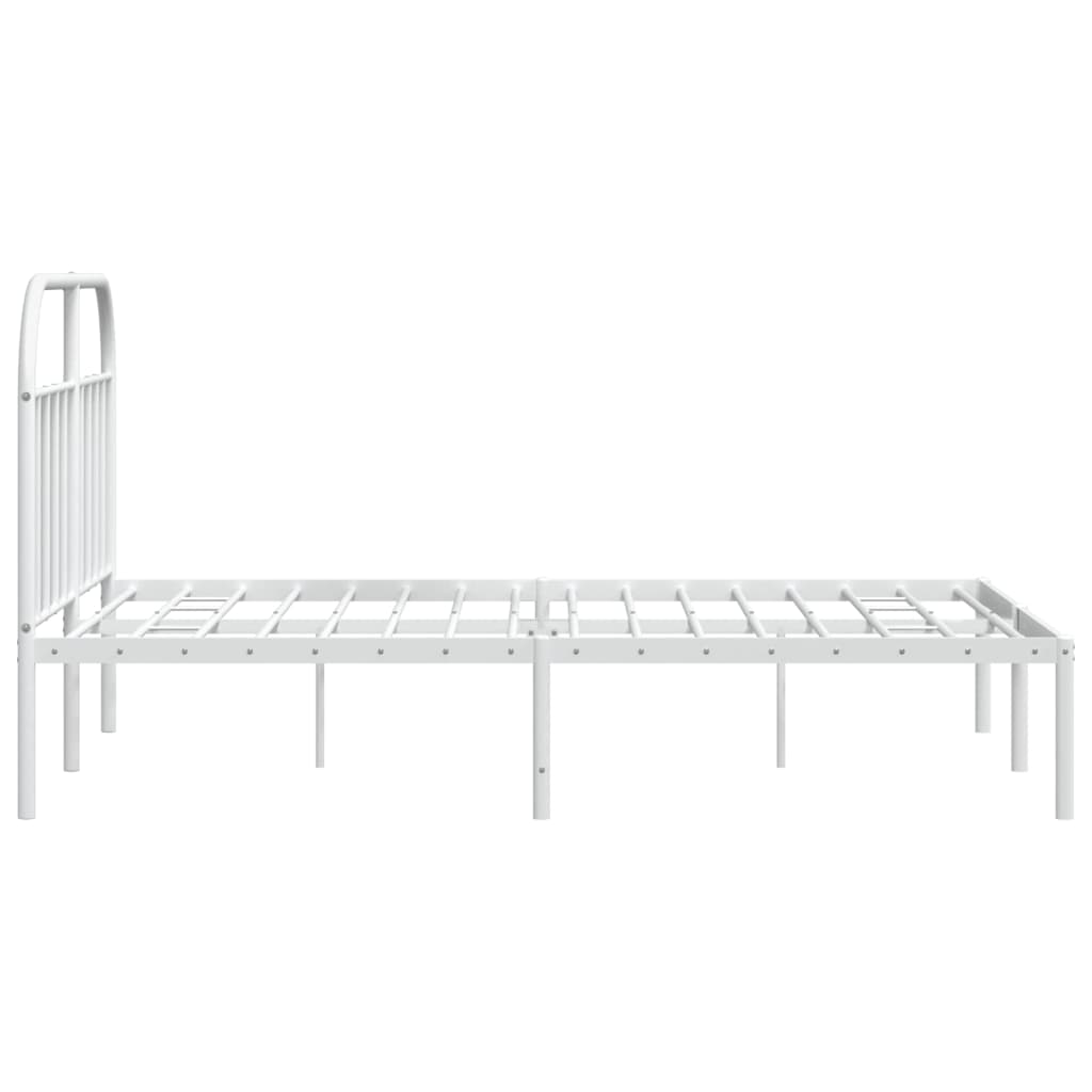 Bedframe Metaal 160 x 200 cm Wit met hoofdbord