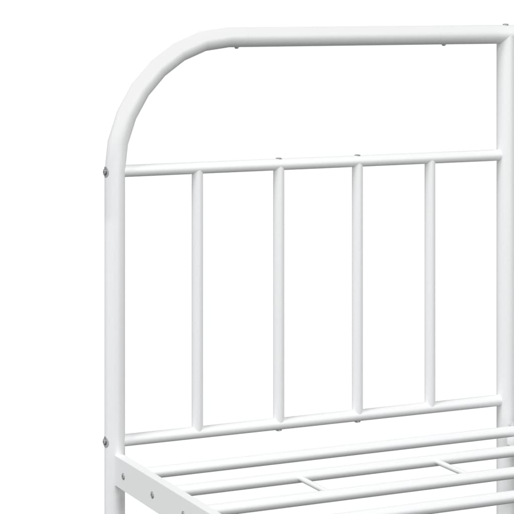 Bedframe Metaal 160 x 200 cm Wit met hoofdbord