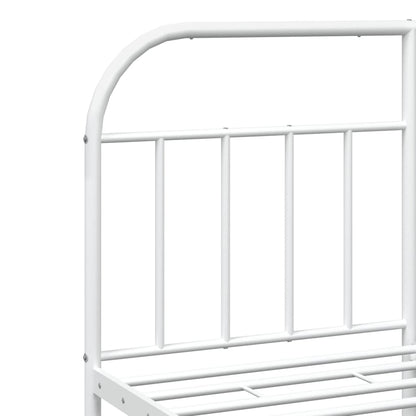 Bedframe Metaal 160 x 200 cm Wit met hoofdbord