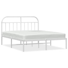Bedframe Metaal 180 x 200 cm Wit met hoofdbord