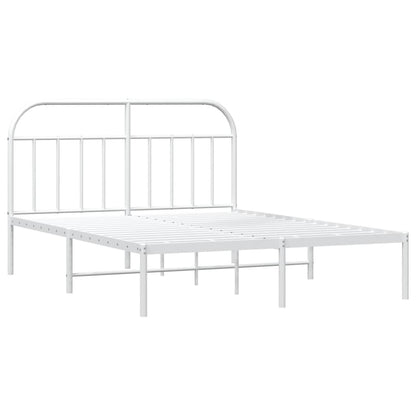 Bedframe Metaal 180 x 200 cm Wit met hoofdbord