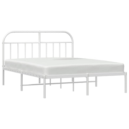 Bedframe Metaal 180 x 200 cm Wit met hoofdbord