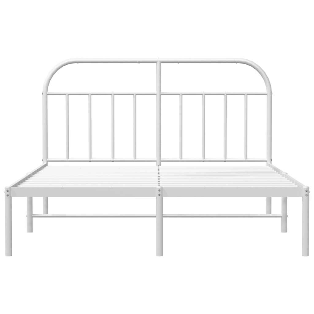 Bedframe Metaal 180 x 200 cm Wit met hoofdbord