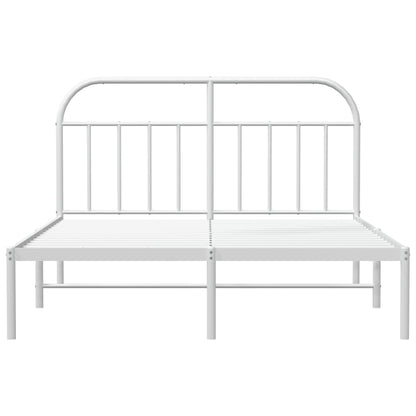 Bedframe Metaal 180 x 200 cm Wit met hoofdbord