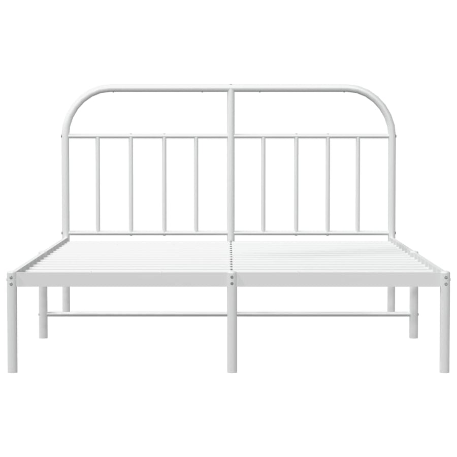 Bedframe Metaal 180 x 200 cm Wit met hoofdbord
