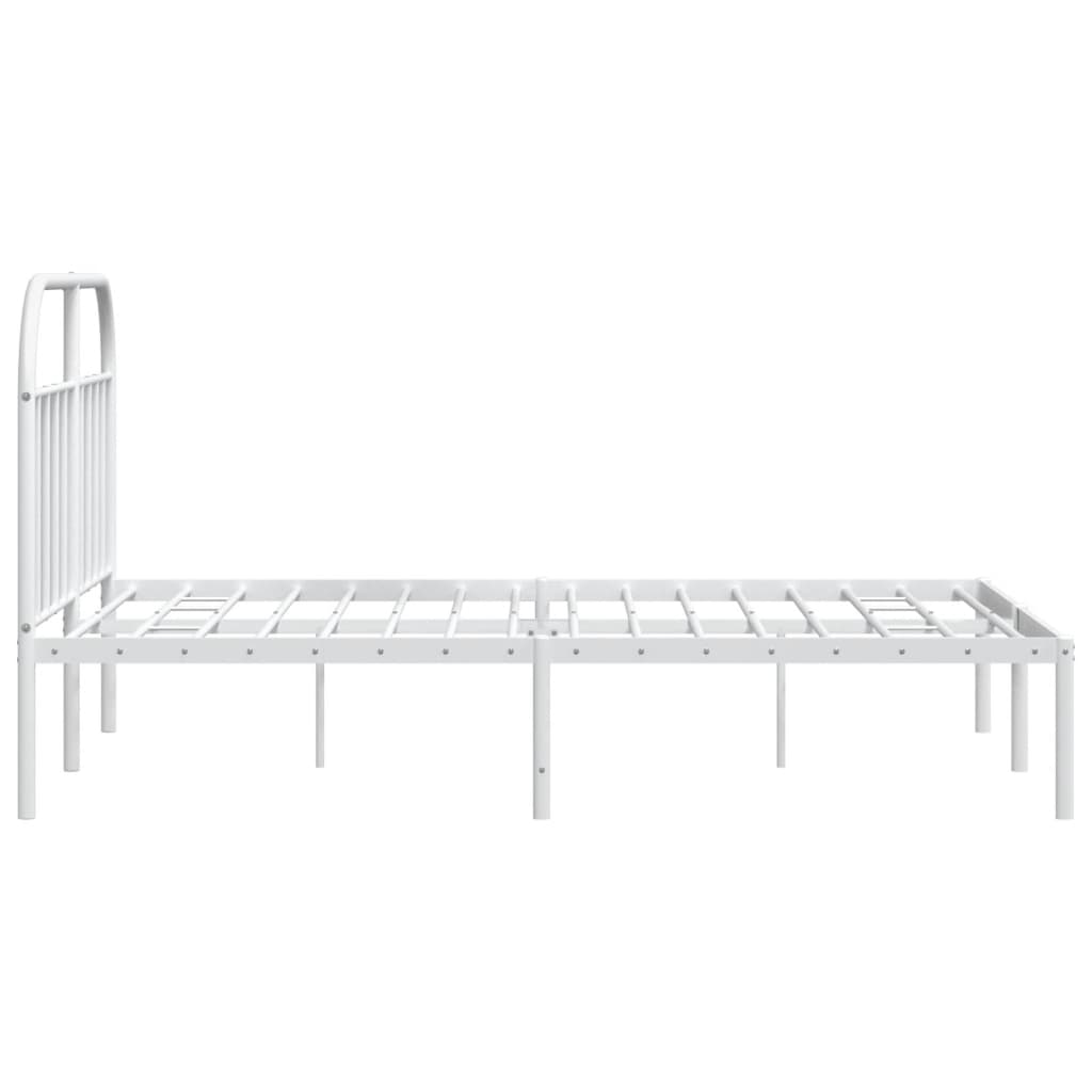 Bedframe Metaal 180 x 200 cm Wit met hoofdbord
