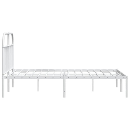 Bedframe Metaal 180 x 200 cm Wit met hoofdbord