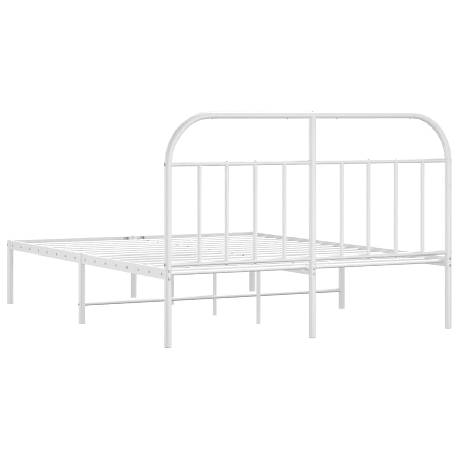 Bedframe Metaal 180 x 200 cm Wit met hoofdbord