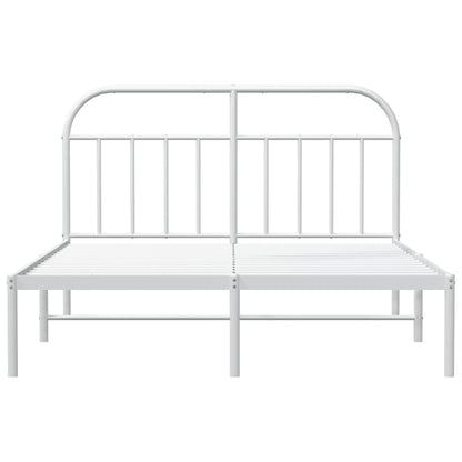 Bedframe Metaal 183 x 213 cm Wit met hoofdbord