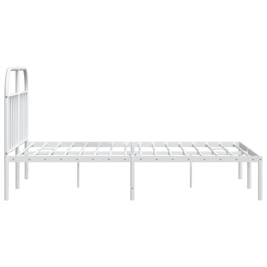 Bedframe Metaal 183 x 213 cm Wit met hoofdbord