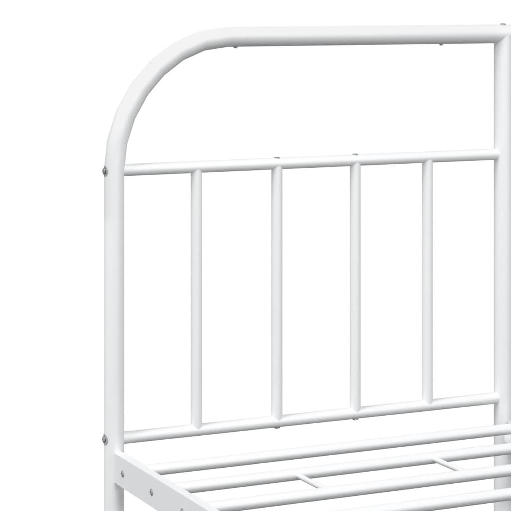 Bedframe Metaal 183 x 213 cm Wit met hoofdbord