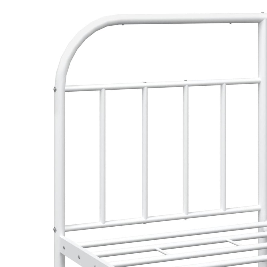 Bedframe Metaal 183 x 213 cm Wit met hoofdbord