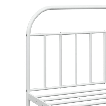 Bedframe Metaal 193 x 203 cm Wit met hoofdbord