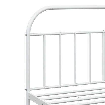 Bedframe Metaal 200 x 200 cm Wit met hoofdbord